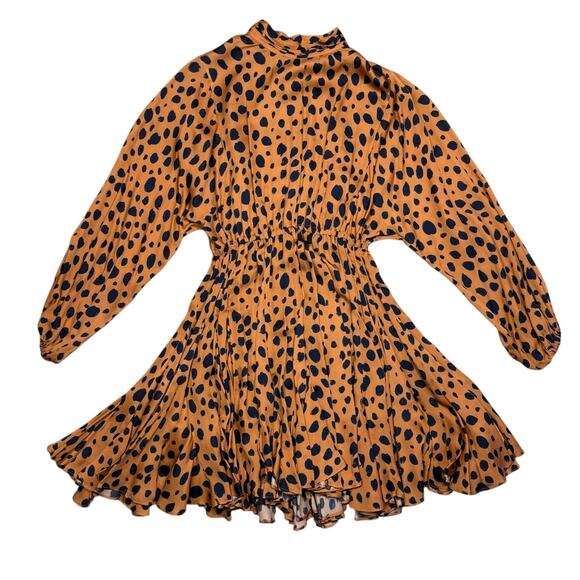 Rhode Dresses Brown Black Leopard Print Long Sleeve Caroline Mini Dress XS - Picture 8 of 14